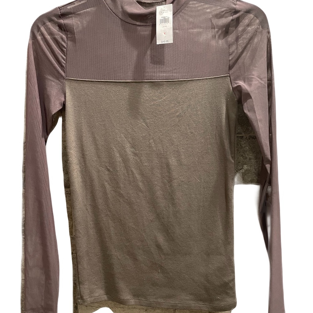 ❤️ GAP MODERN MOCKNECK MESH LONG SLEEVE TOP SIZE XXS NEW